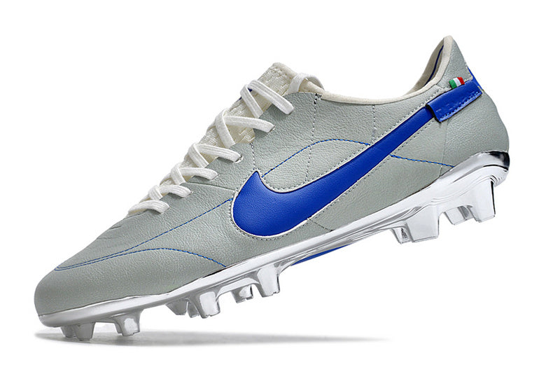 CHUTEIRA NIKE TIEMPO LEGEND 9 ELITE CAMPO "MONTEBELLUNA" - CINZA E AZUL