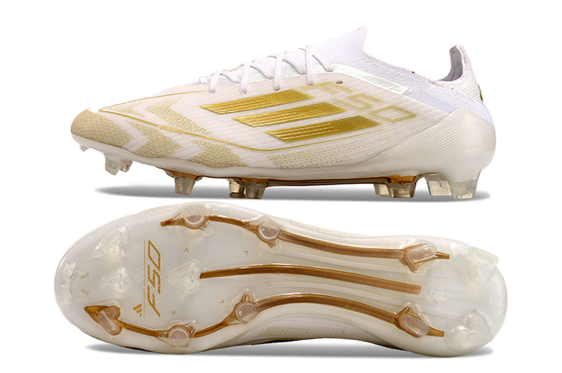 ADIDAS F50.1 ELITE CAMPO  "DAY SPARK" – BRANCA E DOURADA