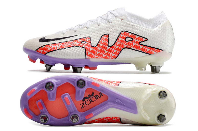 CHUTEIRA NIKE AIR ZOOM MERCURIAL VAPOR 15 ELITE TRAVA MISTA "DISRUPTION" - BRANCA E VERMELHA