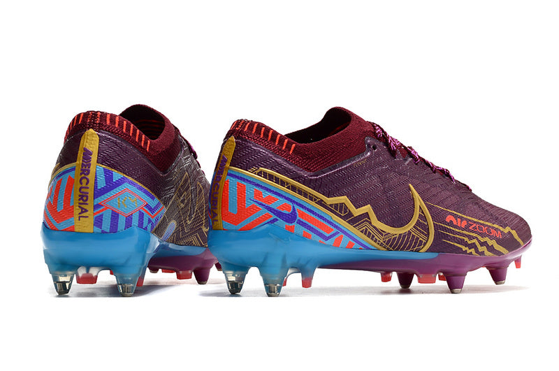 CHUTEIRA NIKE AIR ZOOM MERCURIAL VAPOR 15 ELITE TRAVA MISTA FIXA "MBAPPÉ" - VINHO