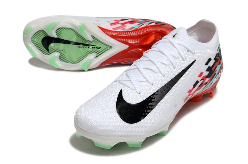 CHUTEIRA NIKE AIR ZOOM MERCURIAL VAPOR 16 ELITE CAMPO - BRANCA E VERMELHA
