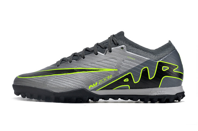 CHUTEIRA NIKE MERCURIAL AIR ZOOM VAPOR 15 ELITE SOCIETY - CINZA E VERDE
