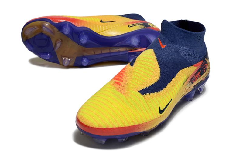 CHUTEIRA NIKE PHANTOM 6 HIGH ELITE CAMPO "HAALAND" - AMARELA E AZUL