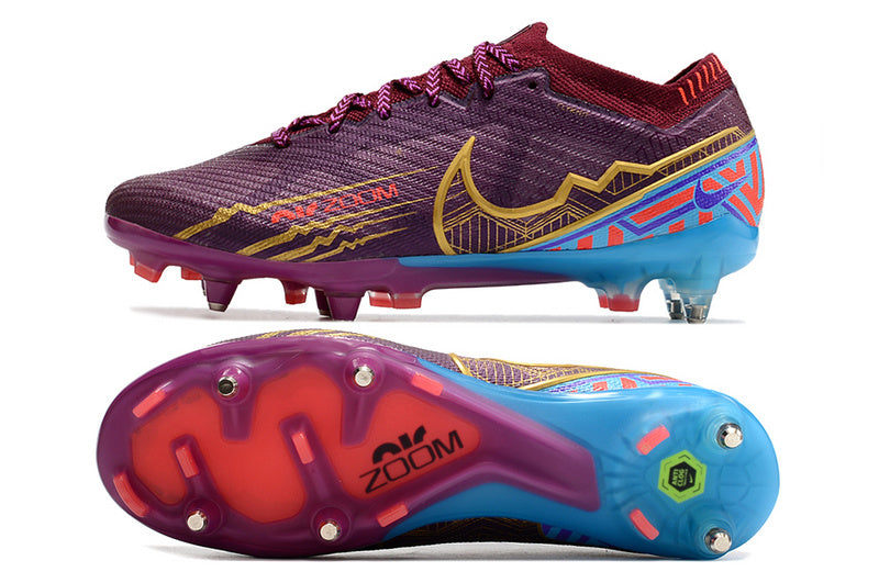 CHUTEIRA NIKE AIR ZOOM MERCURIAL VAPOR 15 ELITE TRAVA MISTA FIXA "MBAPPÉ" - VINHO