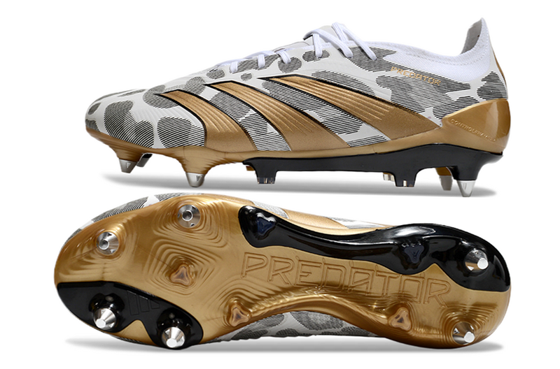 ADIDAS PREDATOR 24 ELITE TRAVA MISTA "GENERATION PRED 2.0" - BRANCFA E DOURADA