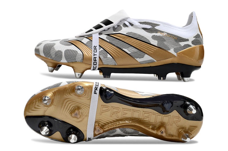 ADIDAS PREDATOR 24 FT ELITE TRAVA MISTA "GENERATION PRED 2.0" - BRANCA E DOURADA