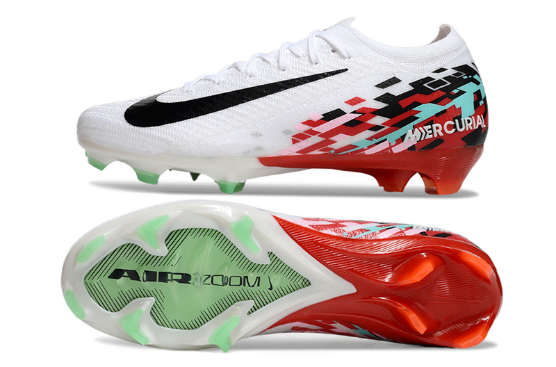 CHUTEIRA NIKE AIR ZOOM MERCURIAL VAPOR 16 ELITE CAMPO - BRANCA E VERMELHA
