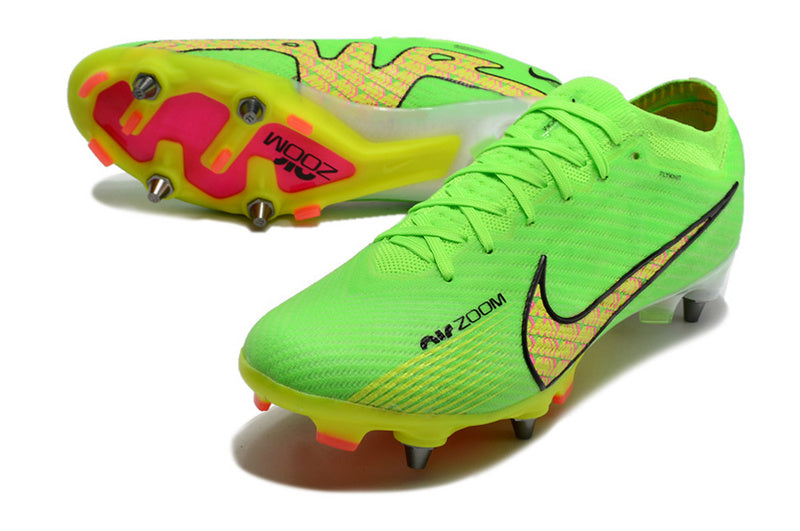 CHUTEIRA NIKE AIR ZOOM MERCURIAL VAPOR 15 ELITE TRAVA MISTA - VERDE E AMARELA