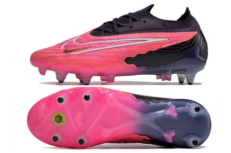 CHUTEIRA NIKE GX ELITE TRAVA MISTA FIXA - ROSA E PRETA