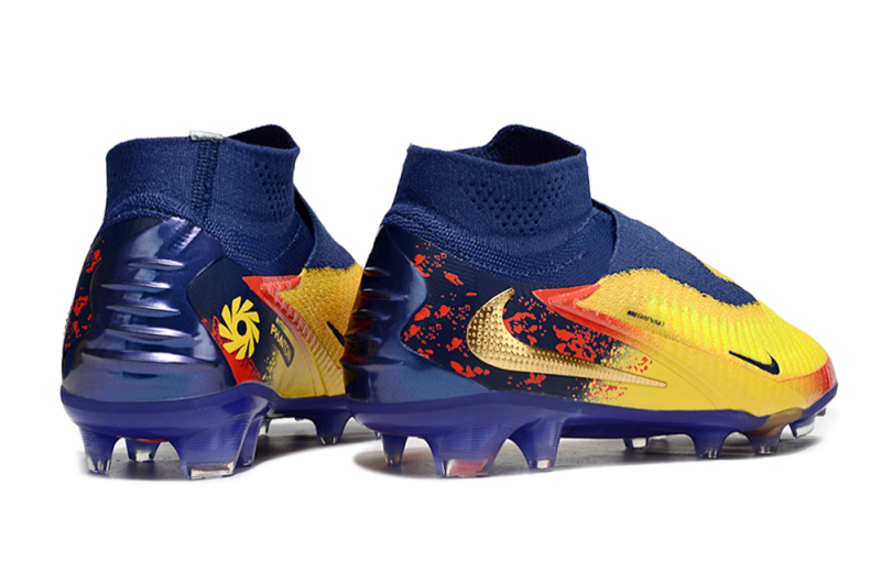 CHUTEIRA NIKE PHANTOM 6 HIGH ELITE CAMPO "HAALAND" - AMARELA E AZUL