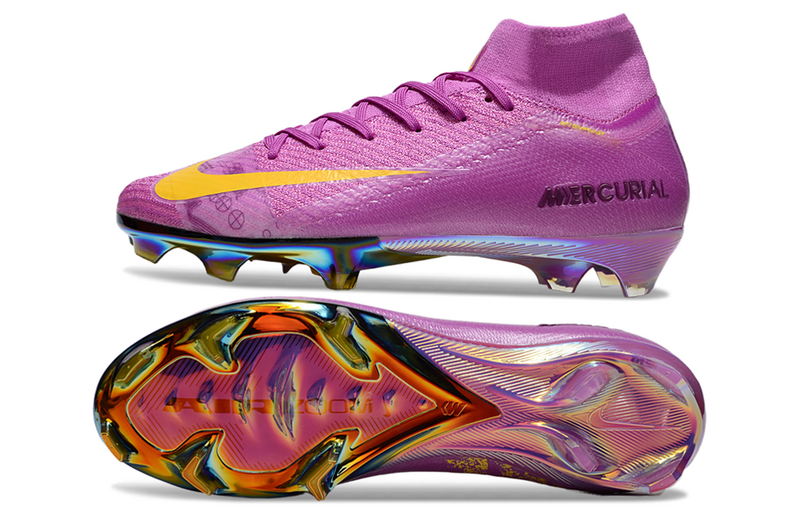 CHUTEIRA NIKE AIR ZOOM MERCURIAL SUPERFLY 10 ELITE CAMPO - ROXA E AMARELA