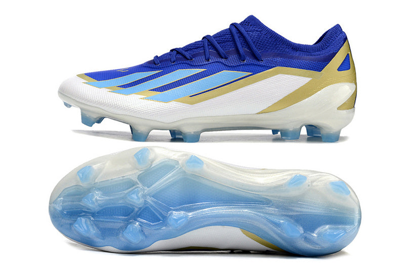 CHUTEIRA ADIDAS X CRAZYFAST.1 CAMPO "SPARK GEN10" - AZUL E BRANCA