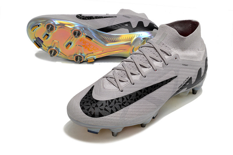 CHUTEIRA NIKE AIR ZOOM MERCURIAL SUPERFLY 9 ELITE TRAVA MISTA "RESING GEM" - CINZA E PRETA