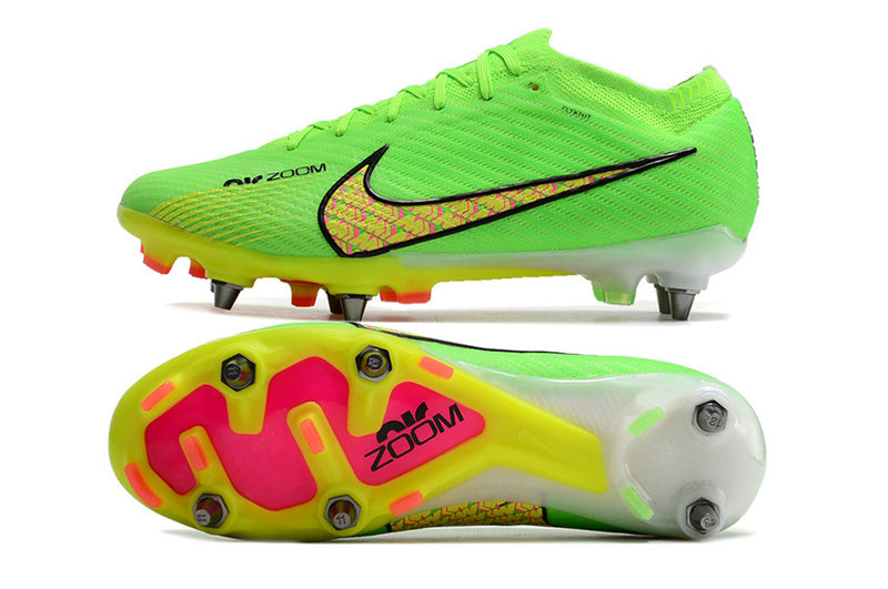 CHUTEIRA NIKE AIR ZOOM MERCURIAL VAPOR 15 ELITE TRAVA MISTA - VERDE E AMARELA