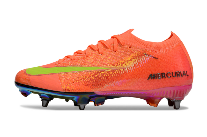 CHUTEIRA NIKE AIR ZOOM MERCURIAL VAPOR 16 ELITE TRAVA MISTA "COSMIC SPEED 2" - LARANJA E VERDE