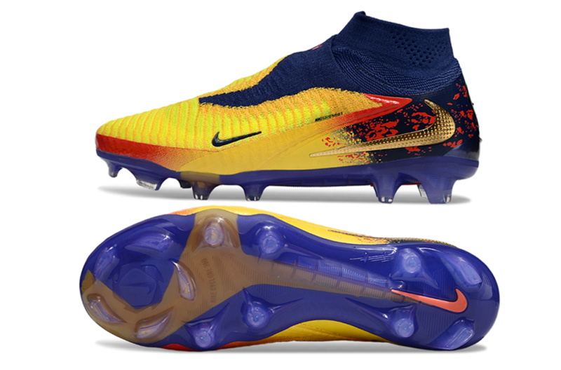 CHUTEIRA NIKE PHANTOM 6 HIGH ELITE CAMPO "HAALAND" - AMARELA E AZUL