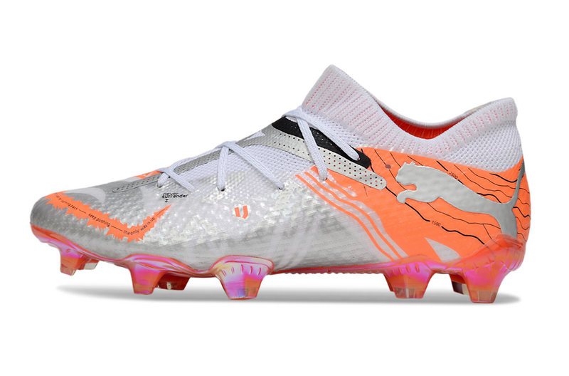 CHUTEIRA PUMA FUTURE 7 ULTIMATE CAMPO - CINZA E LARANJA