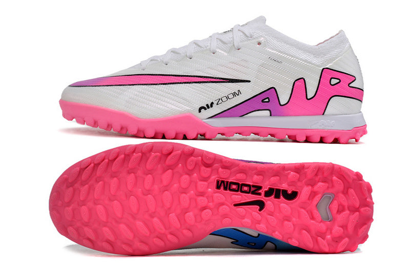 CHUTEIRA NIKE MERCURIAL AIR ZOOM VAPOR 15 ELITE SOCIETY - BRANCA E ROSA