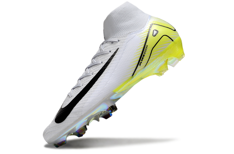 CHUTEIRA NIKE AIR ZOOM MERCURIAL SUPERFLY 10 ELITE CAMPO - BRANCA E AMARELA