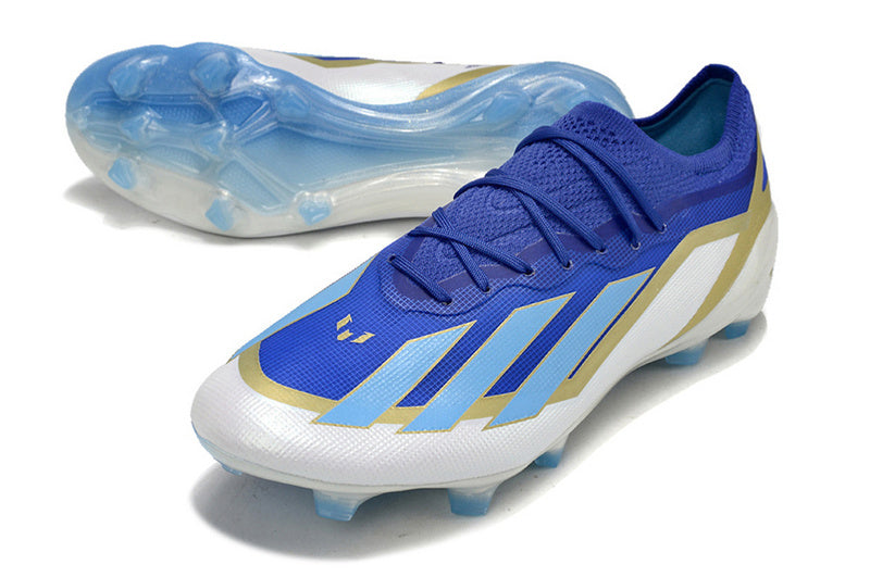 CHUTEIRA ADIDAS X CRAZYFAST.1 CAMPO "SPARK GEN10" - AZUL E BRANCA