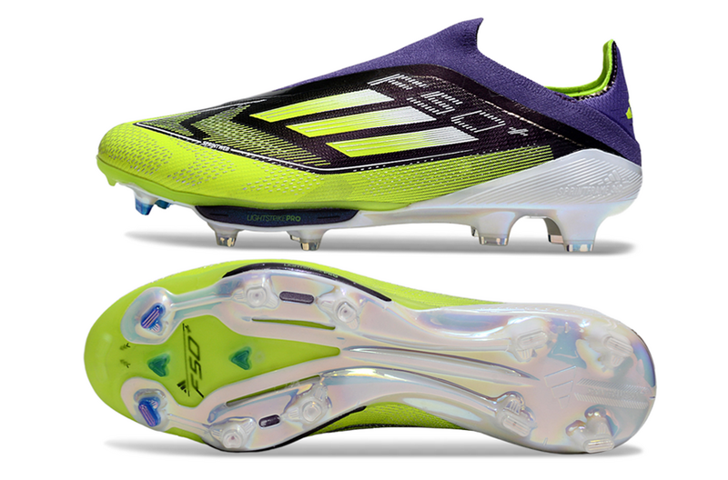 CHUTEIRA ADIDAS F50 LACELESS LIGHTSTRIKE PRO ELITE CAMPO - AZUL E VERDE