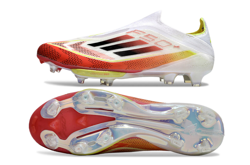 CHUTEIRA ADIDAS F50 LACELESS LIGHTSTRIKE PRO ELITE CAMPO - BRANCA E COLORIDA