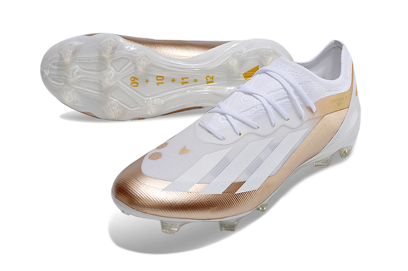 CHUTEIRA ADIDAS X CRAZYFAST.1 CAMPO - BRANCA E BEGE