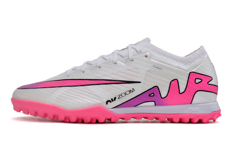 CHUTEIRA NIKE MERCURIAL AIR ZOOM VAPOR 15 ELITE SOCIETY - BRANCA E ROSA