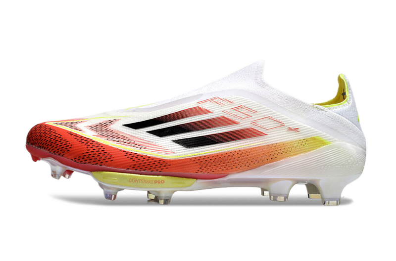 CHUTEIRA ADIDAS F50 LACELESS LIGHTSTRIKE PRO ELITE CAMPO - BRANCA E COLORIDA