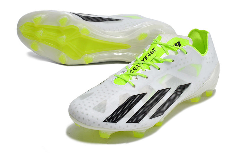 CHUTEIRA ADIDAS X CRAZYFAST+ CAMPO "STRONG" - BRANCA E VERDE