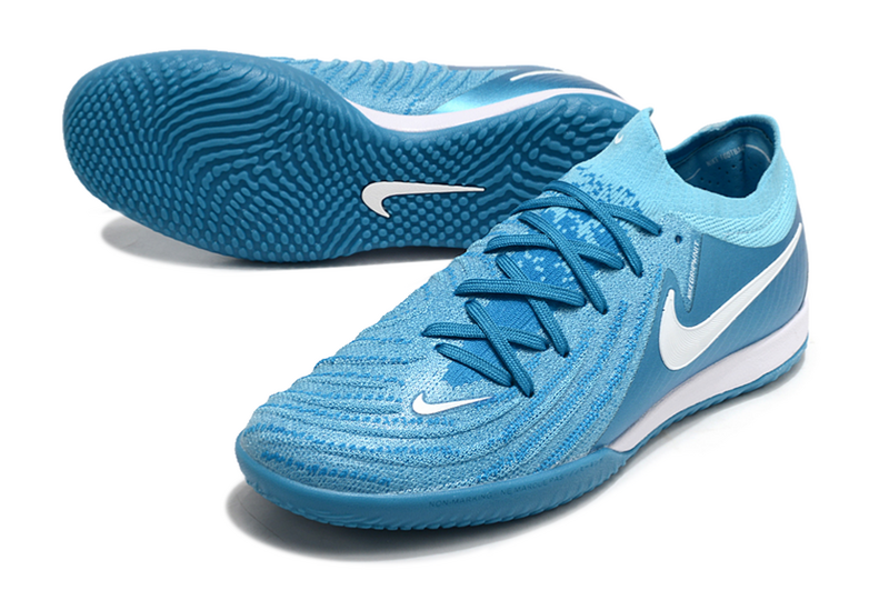 CHUTEIRA NIKE PHANTOM GX II ELITE FUTSAL "MAD AMBITION" - AZUL E BRANCA