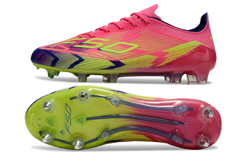 CHUTEIRA ADIDAS F50 ELITE CAMPO - VERDE E ROSA