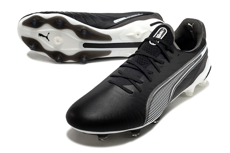 CHUTEIRA PUMA KING FG/AG CAMPO "ECLIPSE" - PRETA E BRANCA