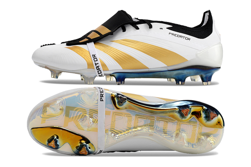 ADIDAS PREDATOR 24 FT ELITE CAMPO "REEMERGENCE" - BRANCA E DOURADA
