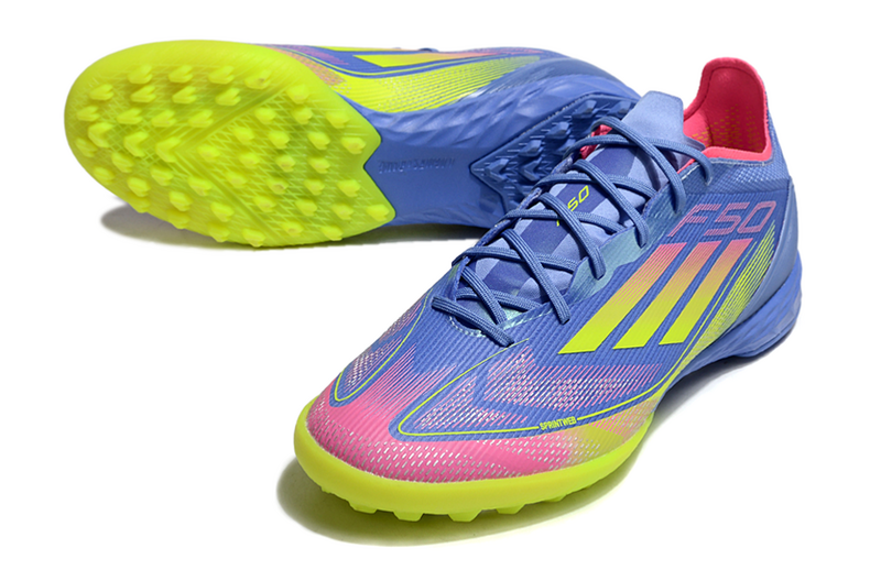 CHUTEIRA ADIDAS F50 SOCIETY - AZUL E COLORIDA