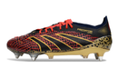 ADIDAS PREDATOR 24 ELITE TRAVA MISTA - PRETA, VERMELHA E DOURADA