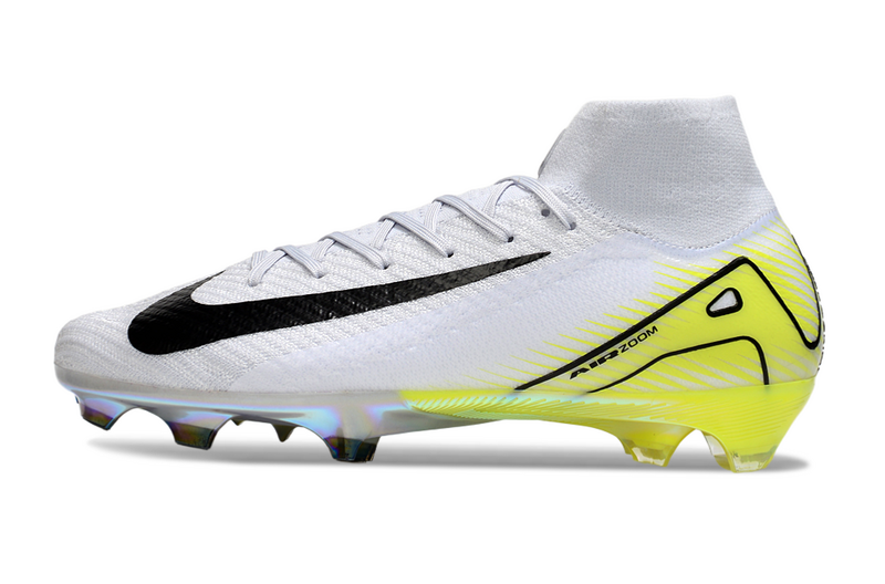 CHUTEIRA NIKE AIR ZOOM MERCURIAL SUPERFLY 10 ELITE CAMPO - BRANCA E AMARELA