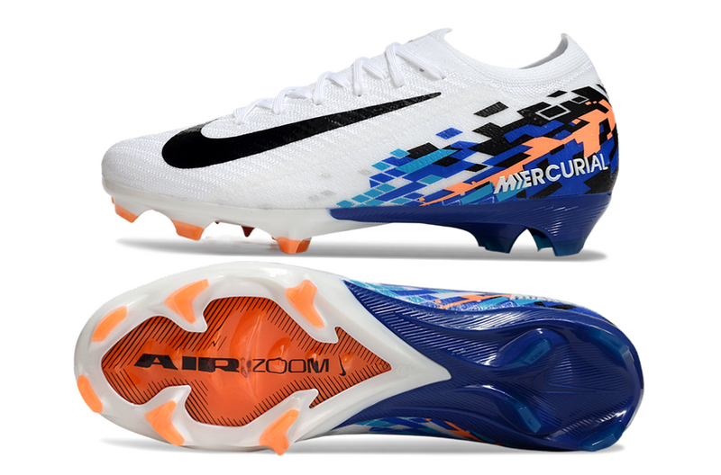 CHUTEIRA NIKE AIR ZOOM MERCURIAL VAPOR 16 ELITE CAMPO - BRANCA E AZUL