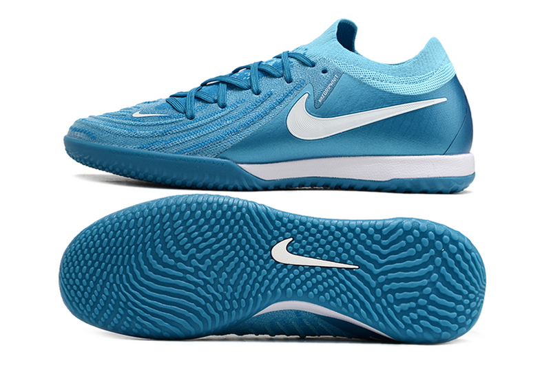 CHUTEIRA NIKE PHANTOM GX II ELITE FUTSAL "MAD AMBITION" - AZUL E BRANCA