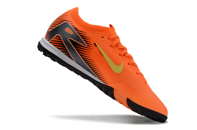 CHUTEIRA NIKE MERCURIAL AIR ZOOM VAPOR 16 ELITE SOCIETY - LARANJA E PRETA