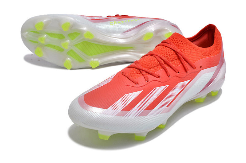 CHUTEIRA ADIDAS X CRAZYFAST.1 CAMPO "ENERGY CITRUS" - VERMELHA E BRANCA