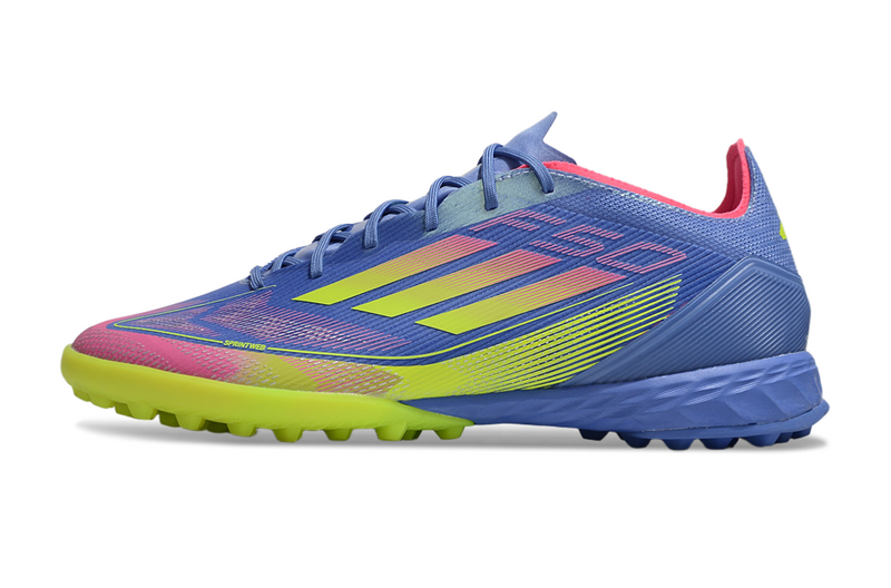 CHUTEIRA ADIDAS F50 SOCIETY - AZUL E COLORIDA