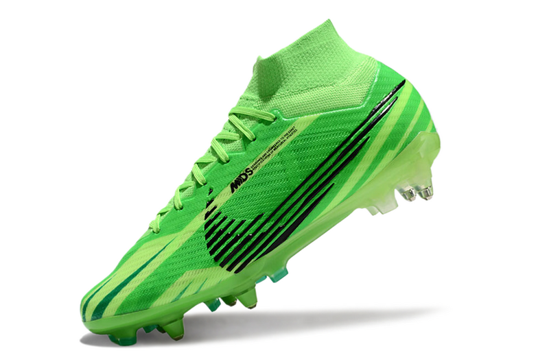 CHUTEIRA NIKE AIR ZOOM MERCURIAL SUPERFLY 9 ELITE TRAVA MISTA FIXA "DREAM SPEED 8" - VERDE E PRETA