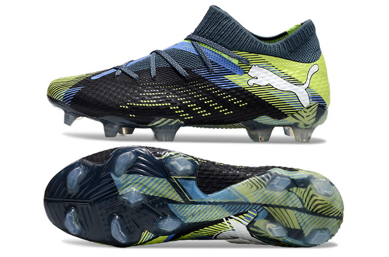 CHUTEIRA PUMA FUTURE 7 ULTIMATE CAMPO - AZUL E VERDE