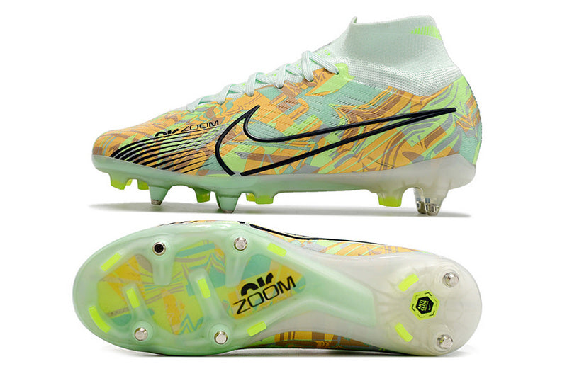 CHUTEIRA NIKE AIR ZOOM MERCURIAL SUPERFLY 9 ELITE TRAVA MISTA FIXA "BONDED" - VERDE