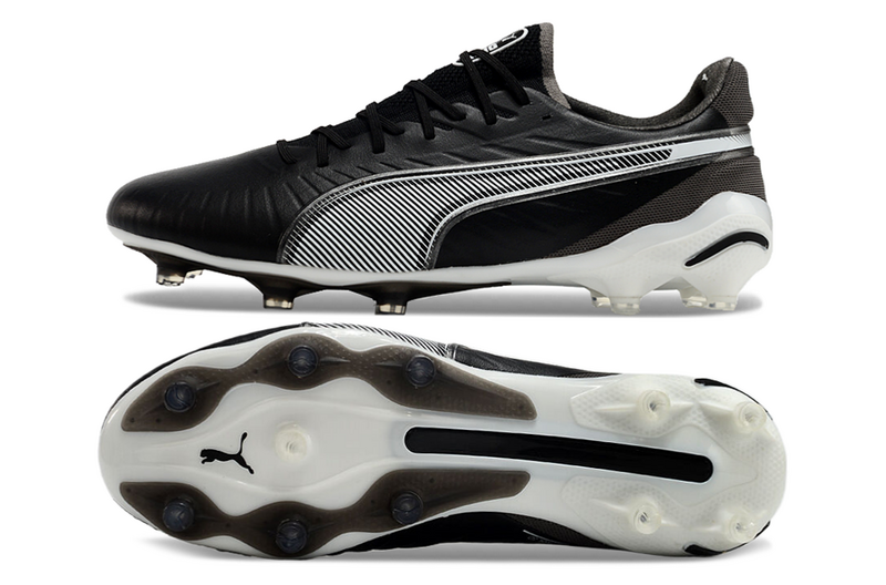 CHUTEIRA PUMA KING FG/AG CAMPO "ECLIPSE" - PRETA E BRANCA