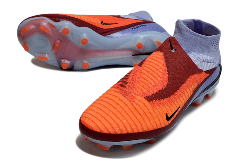 CHUTEIRA NIKE PHANTOM 6 HIGH ELITE CAMPO - LARANJA E AZUL