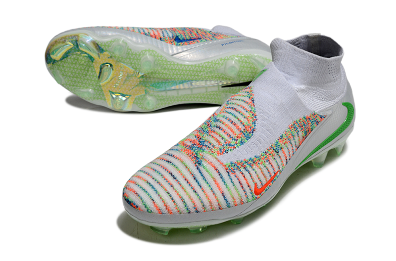CHUTEIRA NIKE PHANTOM 6 HIGH ELITE CAMPO - BRANCA E COLORIDA