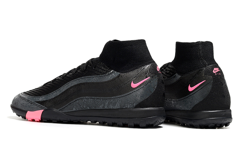 CHUTEIRA NIKE MERCURIAL AIR ZOOM SUPERFLY 10 ELITE SOCIETY "AIR MAX 95" - PRETA E ROSA