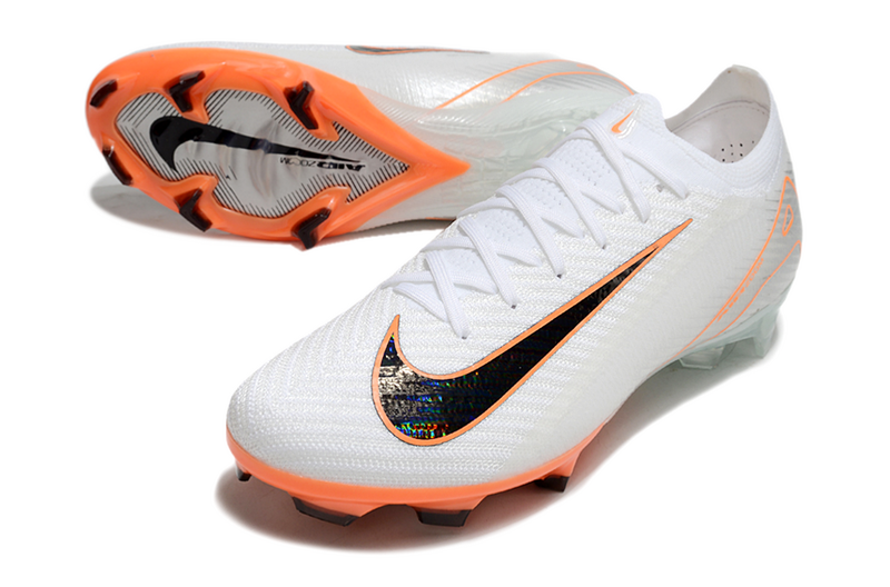 CHUTEIRA NIKE AIR ZOOM MERCURIAL VAPOR 16 ELITE CAMPO - BRANCA E LARANJA